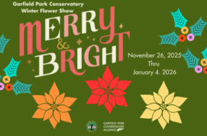 Merry & Bright winter flower show 2025 November 26, 2025 through January 4, 2026 at Garfield Park Conservatory