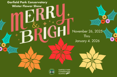 Merry & Bright winter flower show 2025 November 26, 2025 through January 4, 2026 at Garfield Park Conservatory